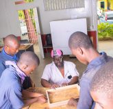 Students at the Abilities Foundation engaged in Furniture Making classes.